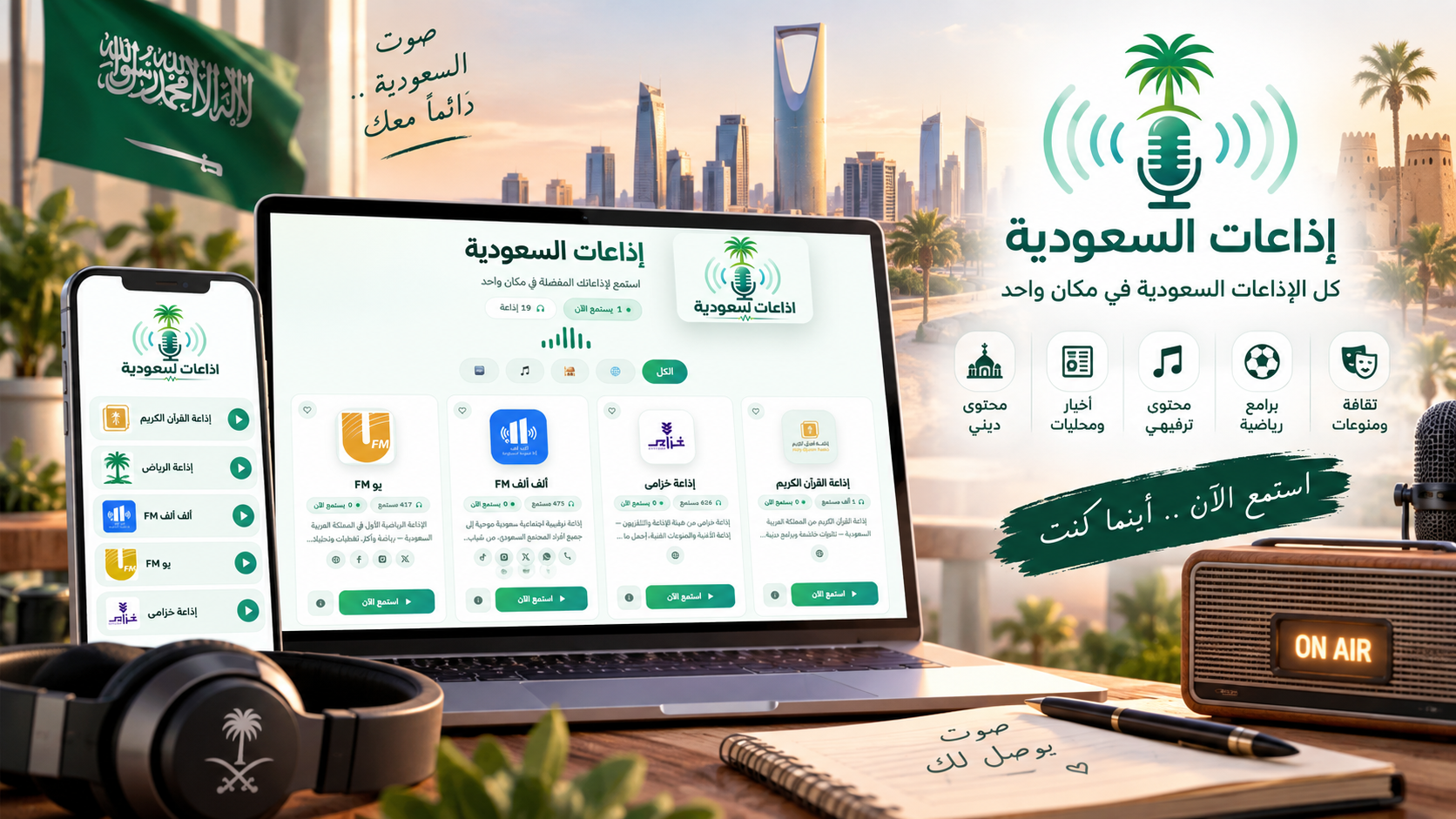 موقع وتطبيق إذاعات السعودية