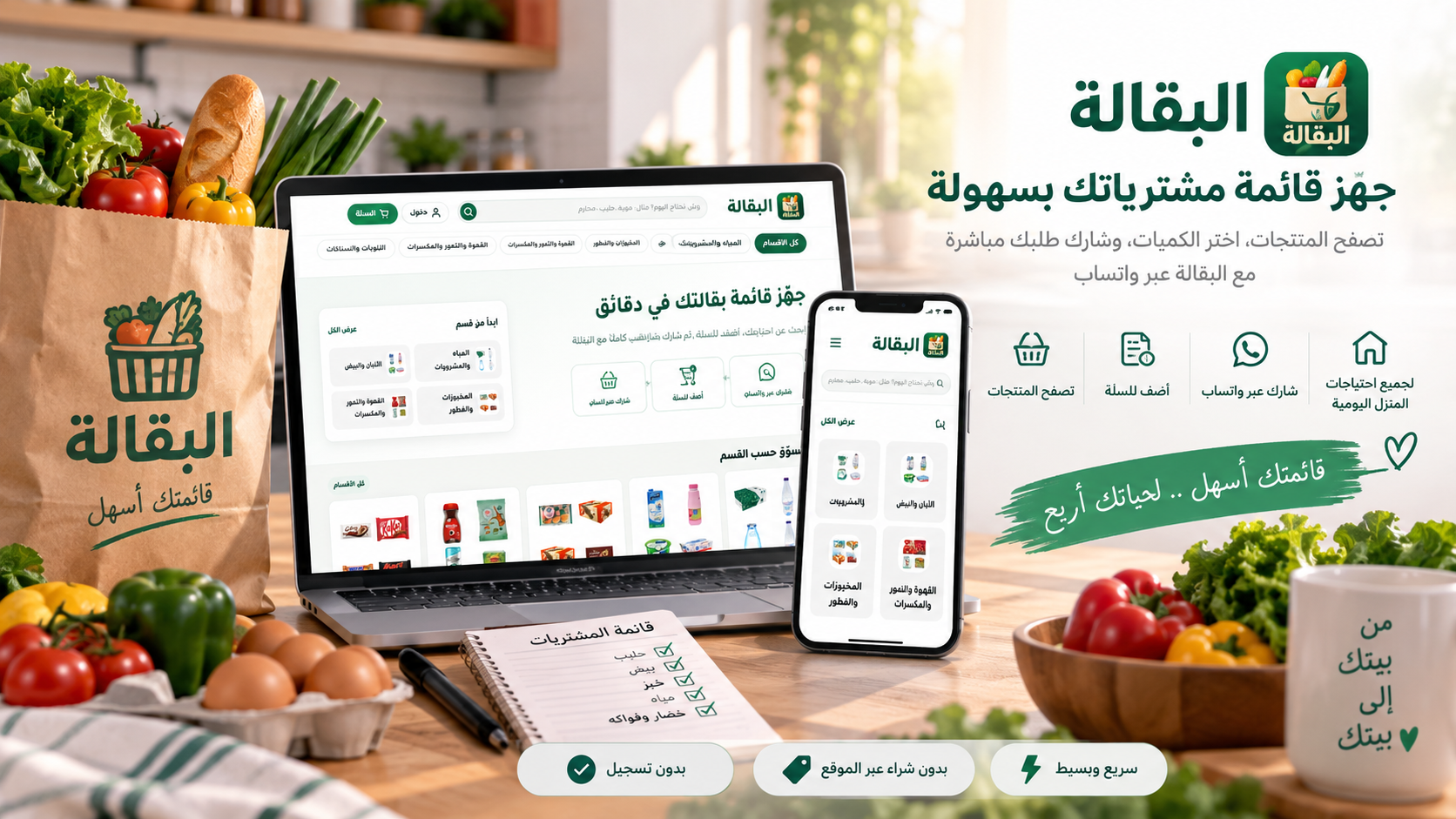 موقع وتطبيق البقالة